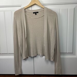 Lovely Cream Banana Republic Silk Cotton Cropped Cardigan